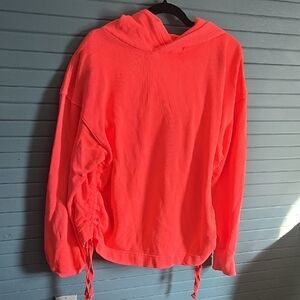 Aerie Neon Orange Hoodie with Drawstring Sides